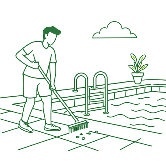 Nettoyage de abords des piscines